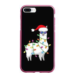 Чехол для iPhone 7Plus/8 Plus матовый Рождественская Лама