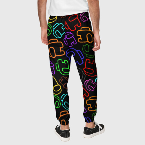 Мужские брюки 3D Among Us neon, цвет 3D печать - фото 5