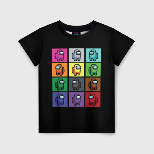 Детская футболка 3D с принтом AMONG US, вид спереди #2