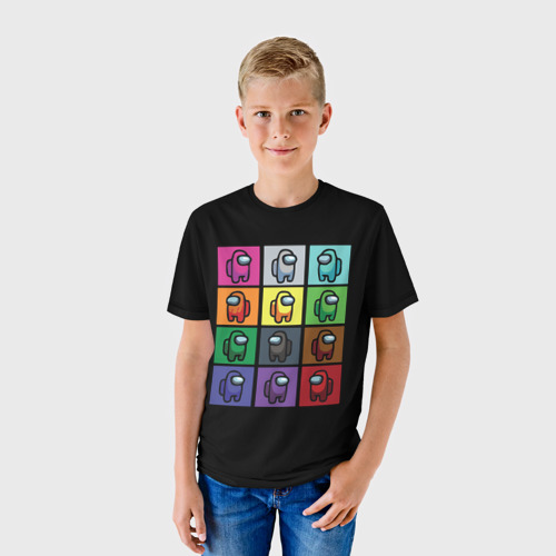 Детская футболка 3D с принтом AMONG US, фото на моделе #1
