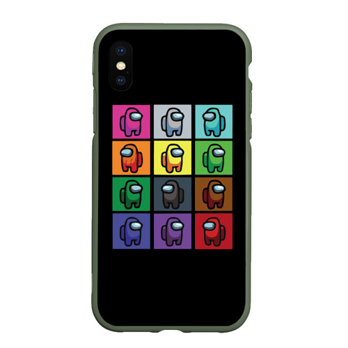 Чехол для iPhone XS Max матовый с принтом AMONG US, вид спереди #2