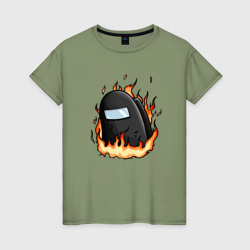 Женская футболка хлопок Among Us   fire