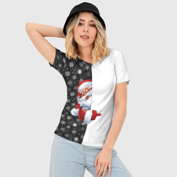 Женская футболка 3D Slim Дедушка Мороз - фото 2