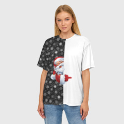Женская футболка oversize 3D Дедушка Мороз - фото 2