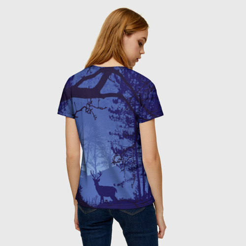 Женская футболка 3D с принтом ЛЕС, вид сзади #2