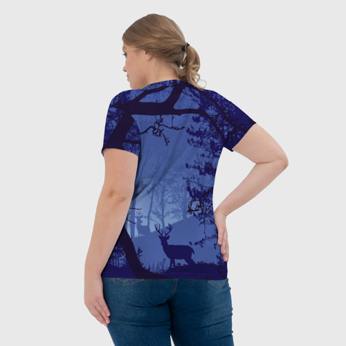 Женская футболка 3D с принтом ЛЕС, вид сзади #2