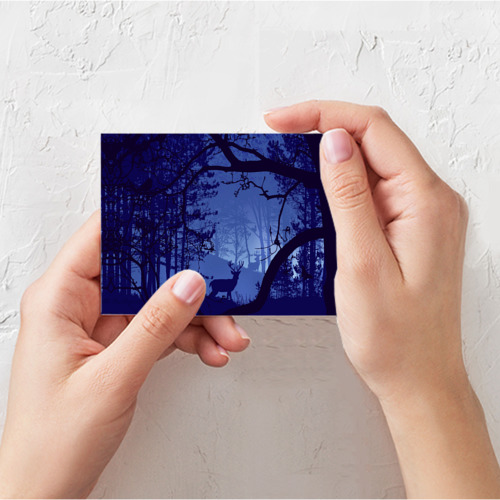 Поздравительная открытка Лес, цвет белый - фото 3