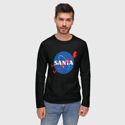 Мужской лонгслив 3D Santa | Nasa, цвет 3D печать - фото 3