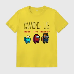Мужская футболка хлопок Among Us - Noob Pro Hacker