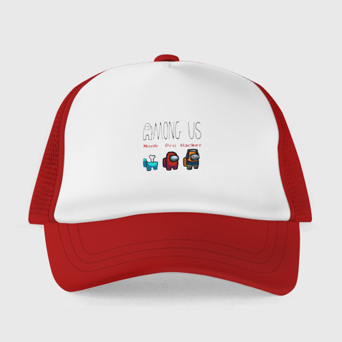 Детская кепка тракер Among Us - Noob Pro Hacker, цвет красный - фото 2