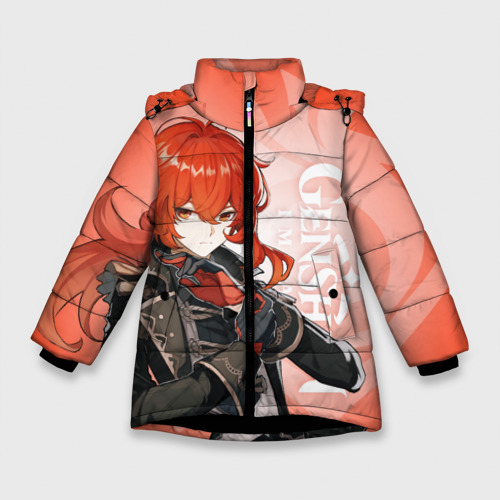 Зимняя куртка для девочек 3D Персонаж Genshin Impact, цвет черный