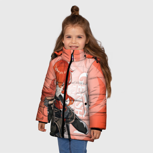 Зимняя куртка для девочек 3D Персонаж Genshin Impact, цвет черный - фото 3