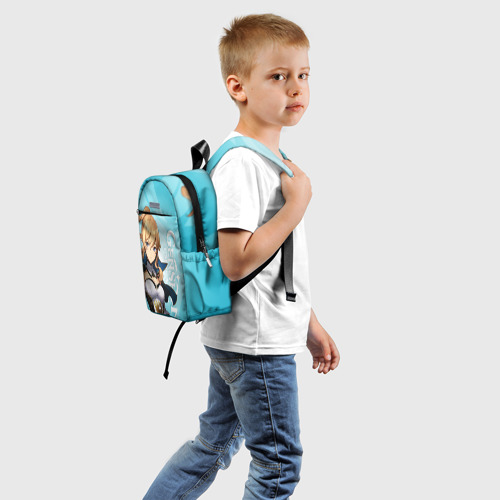 Детский рюкзак 3D с принтом GENSHIN IMPACT, ДЖИНН, вид сзади #1