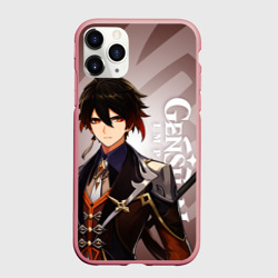 Чехол для iPhone 11 Pro Max матовый Genshin Impact, Чжун Ли