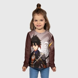 Детский лонгслив 3D Genshin Impact, Чжун Ли - фото 2