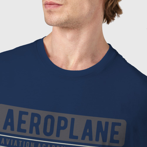 Мужская футболка хлопок Самолет, цвет темно-синий - фото 6