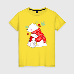 Женская футболка хлопок Медведица с медвежонеком