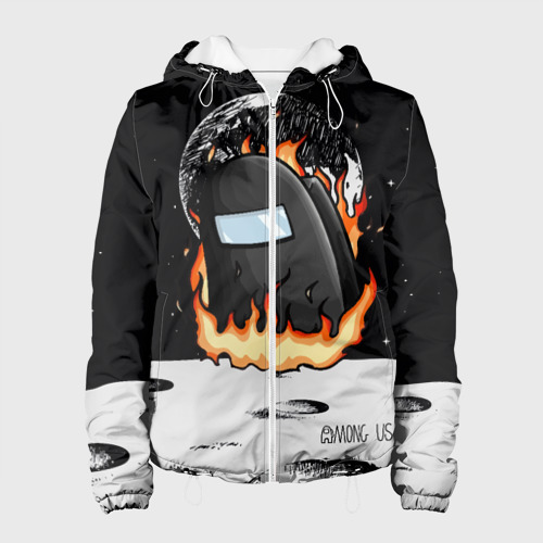 Женская куртка 3D Among Us fire, цвет белый