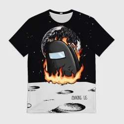 Мужская футболка 3D Among Us fire