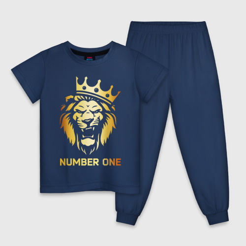 Детская пижама хлопок Золотой Лев, цвет темно-синий