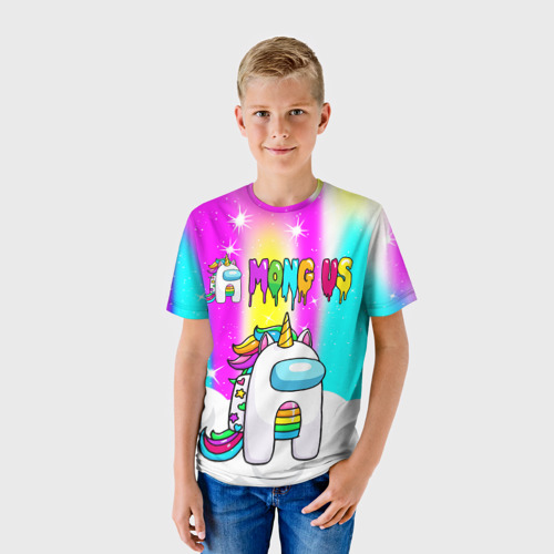 Детская футболка 3D AMONG US UNICORN, цвет 3D печать - фото 3