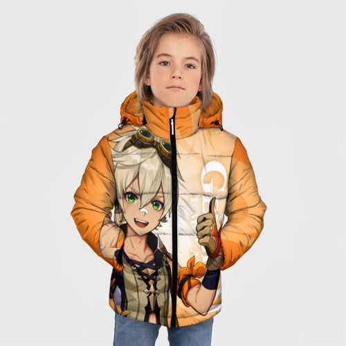 Зимняя куртка для мальчиков 3D Genshin Impact, Беннет, цвет светло-серый - фото 3