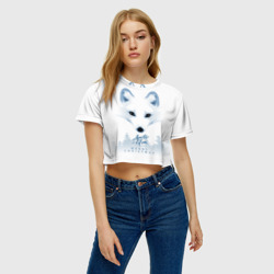 Женская футболка Crop-top 3D Полярная Лиса - фото 2
