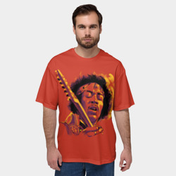 Мужская футболка oversize 3D Джимми Хендрикс - фото 2