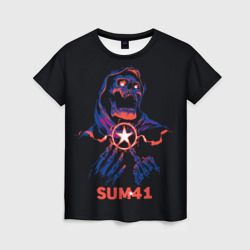 Женская футболка 3D Sum 41 череп