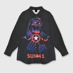 Мужская рубашка oversize 3D Sum 41 череп