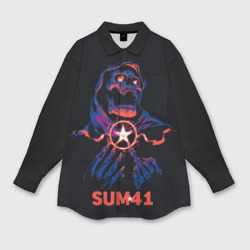 Женская рубашка oversize 3D Sum 41 череп