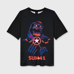 Женская футболка oversize 3D Sum 41 череп