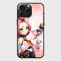 Чехол силиконовый для Apple iPhone 15 Pro Мax матовый Genshin Impact, Диона