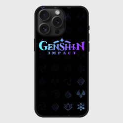 Чехол силиконовый для Apple iPhone 15 Pro Мax матовый Genshin Impact