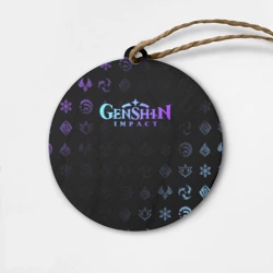 Деревянная игрушка круг Genshin Impact