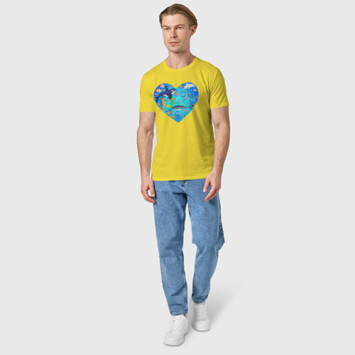 Мужская футболка хлопок Морские обитатели, цвет желтый - фото 5