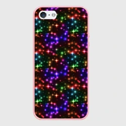 Чехол для iPhone 5/5S матовый Разноцветное сияние космоса паттерн