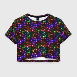 Женская футболка Crop-top 3D Разноцветное Сияние