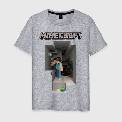 Мужская футболка хлопок с принтом Minecraft, вид спереди #2