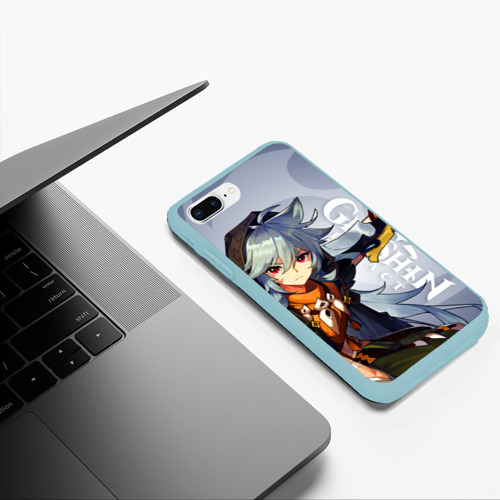 Чехол для iPhone 7Plus/8 Plus матовый Genshin Impact, Рэйзор, цвет мятный - фото 5
