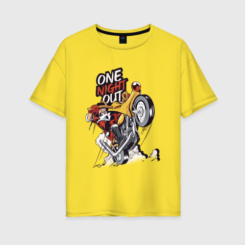 Женская футболка хлопок Oversize One Night Out, цвет желтый