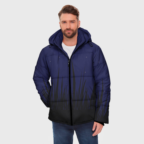 Мужская зимняя куртка 3D Поле под темно-синим небом - фото 3
