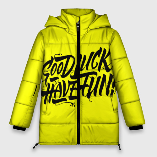 Женская зимняя куртка Oversize Good luck have fun!, цвет черный