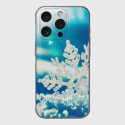 Чехол для iPhone 15 Pro Max силиконовый с защитой камеры Снежинка На Солнце Новый Год