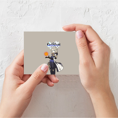 Поздравительная открытка Genshin Impact/Альбедо, цвет белый - фото 3