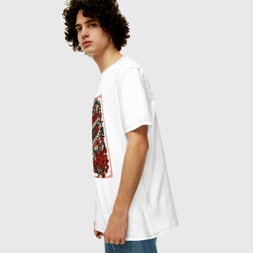 Мужская футболка хлопок Oversize Японский стиль, цвет белый - фото 5