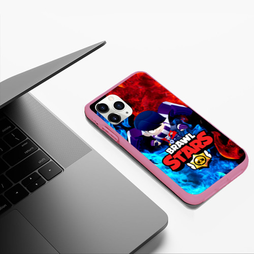 Чехол для iPhone 11 Pro Max матовый Brawl Stars Эдгар, цвет малиновый - фото 5