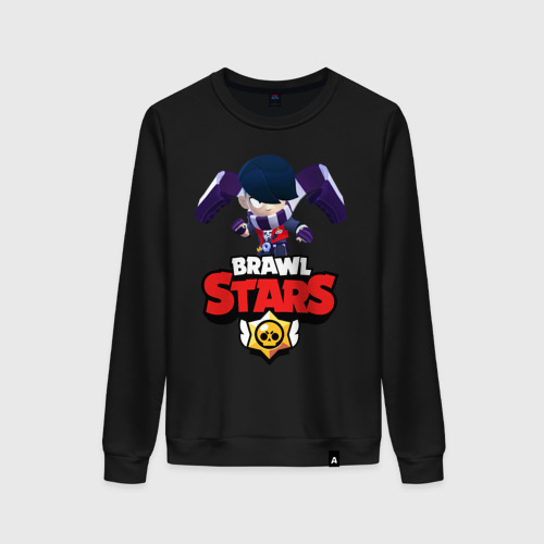 Женский свитшот хлопок Brawl Stars Эдгар, цвет черный