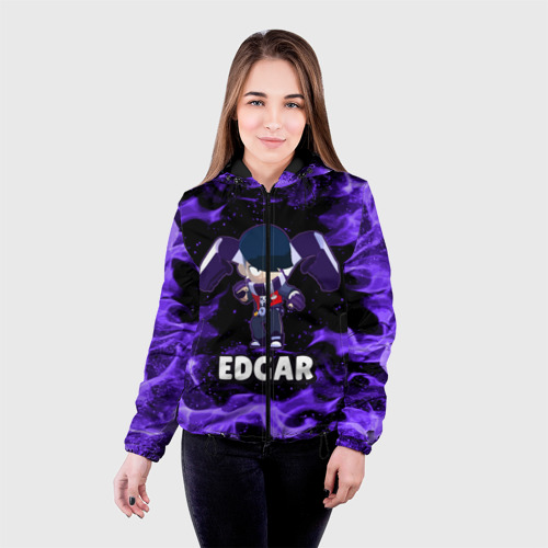 Женская куртка 3D Brawl Stars Edgar, цвет черный - фото 3