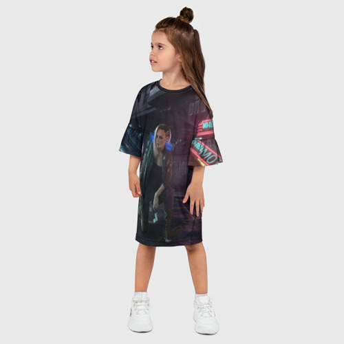 Детское платье 3D с принтом Cyberpunk 2077, фото на моделе #1